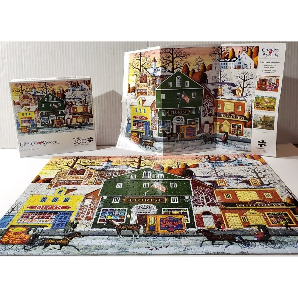 Buffalo Charles Wysocki MEATS FLOWERS HATS Jigsaw Puzzle 300 large pcs COMPLETE